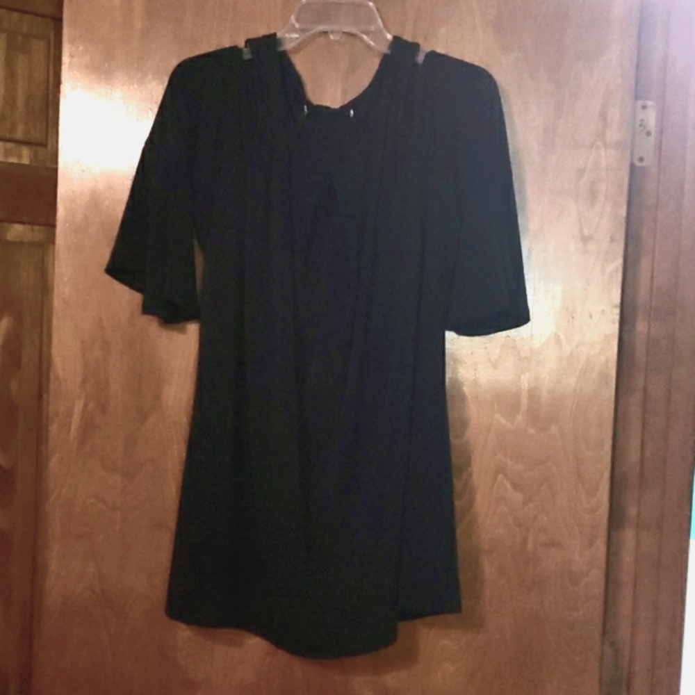 Classic Black Women's Short-Sleeve Blouse